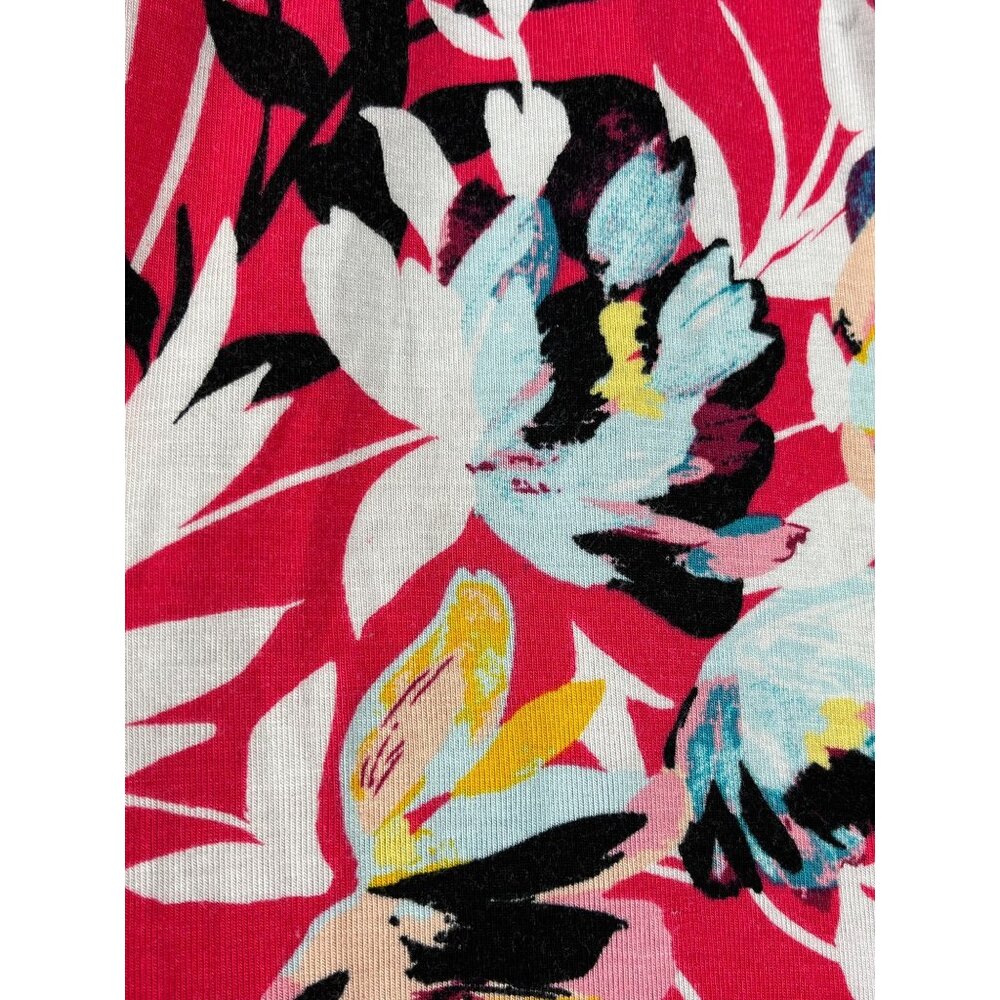 Floral Smocked Midi Dress Pockets Rayon Spandex Size 1 summer vacation - Picture 5 of 14